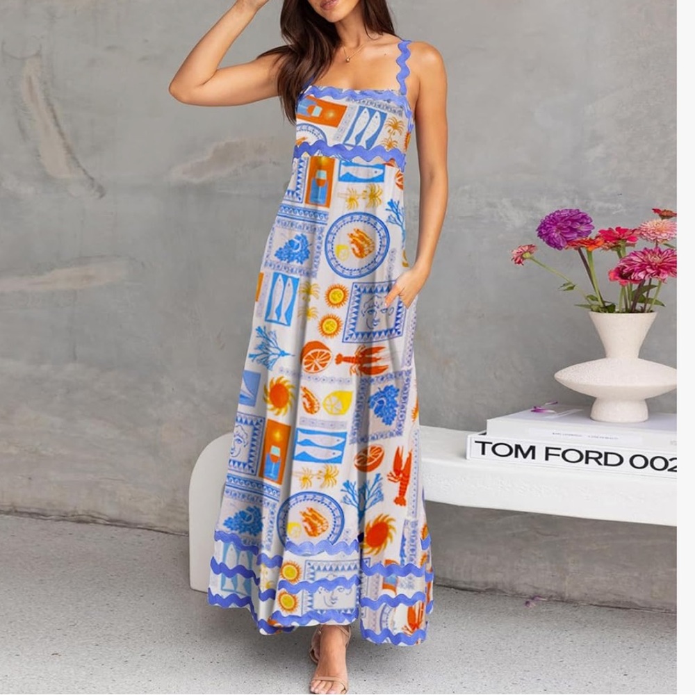 NWT Colorful Patterned Maxi Dress